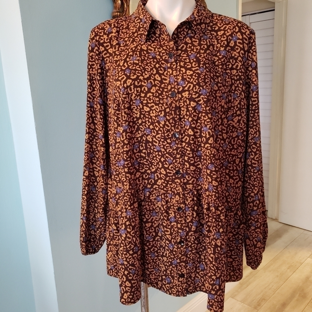 LOGO LORI GOLDSTEIN WOVEN BLOUSE QVC